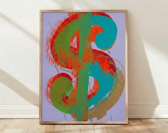 Andy Warhol Dollar II Print, Pop Art Poster, Iconic 1961 Wall Art, Bold Modern Wall Decor, Office Decor