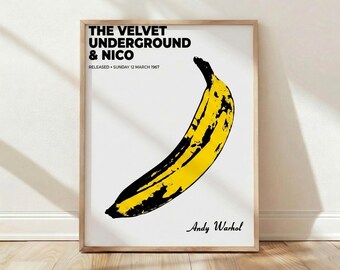 Andy Warhol Banana Poster, Velvet Underground Album Cover Art, Pop Art Wall Art, Music Album Poster, Living Room Decor
