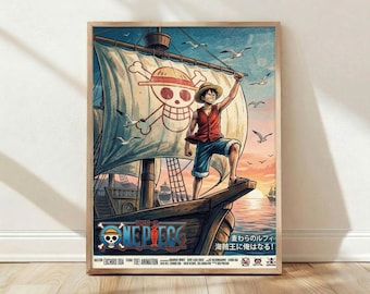 One Piece Monkey D Luffy, affiche d'Eiichiro Oda, impression d'art mural anime, décoration d'intérieur