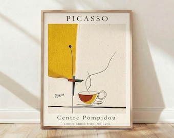 Pablo Picasso, Centre Pompidou, Coffee Cup, Home Decor, Wall Art, Print, Poster, Modern Exhibition