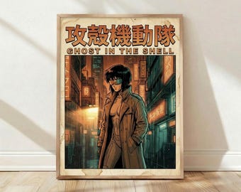 Ghost, in, the, Shell, Motoko, Kusanagi, Cyberpunk, Home, Decor, Wall, Art, Print, Poster, 1995
