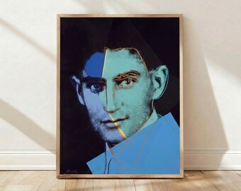 Andy Warhol Art, Franz Kafka Portrait Painting, Pop Art Poster, Man Cave Decor, Office Decor Gift