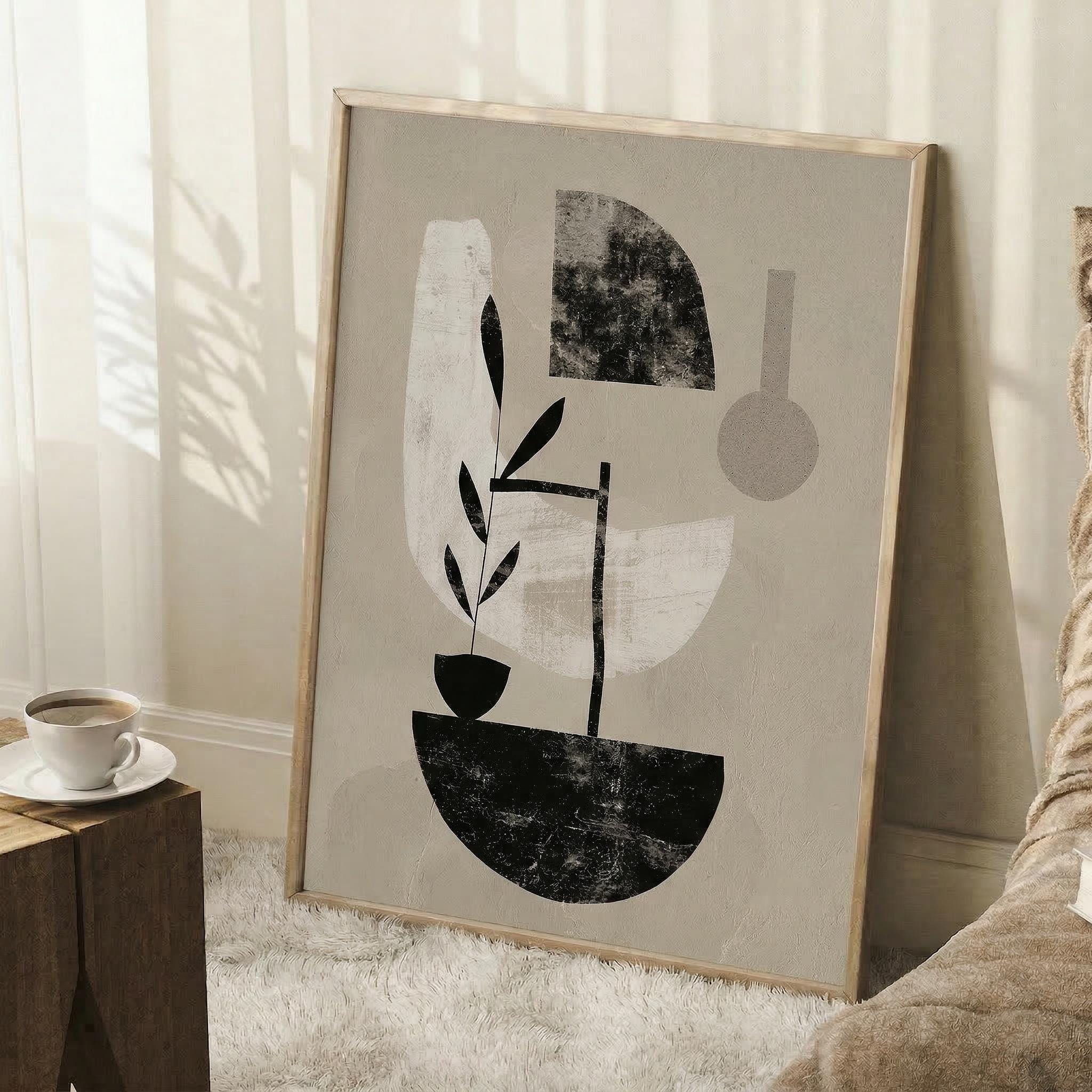 Abstract Nature Collage Art Print, Vintage Forest Artwork, Unique Home ...