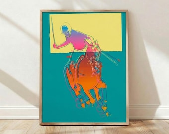 Andy Warhol Polo Green On Green, Horse Painting Poster, Pop Art Wall Art, Man Cave Decor, Modern Wall Art