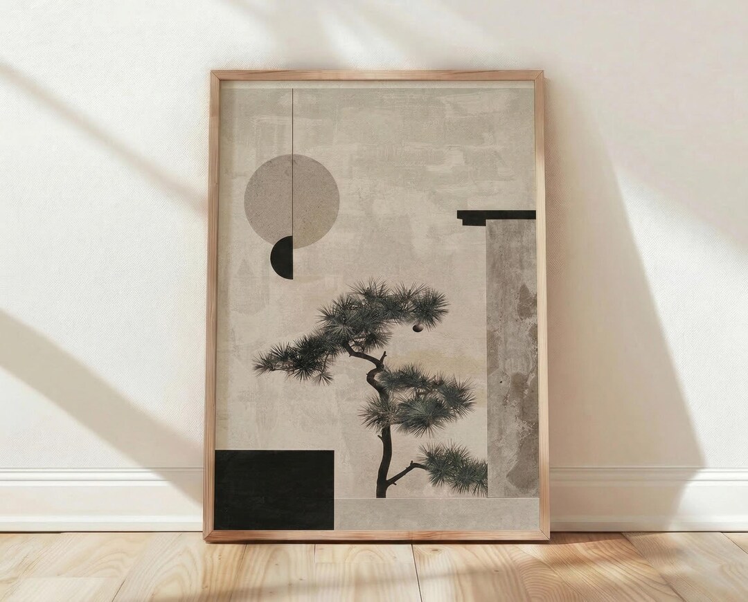 Abstract Nature Collage Art Print, Vintage Forest Artwork, Unique Home ...
