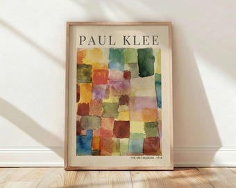 Paul Klee, Composition 1914, Met Museum, lebendiges Aquarell, Wandkunst, Druck, Poster, Deko