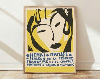 Henri Matisse 1951 Maison de la Pensee Francaise, Home Decor Wall Art Print Poster