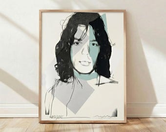 Andy Warhol Mick Jagger Poster, Pop Art Wall Art, Andy Warhol Art Print, Portrait Painting, Man Cave Decor