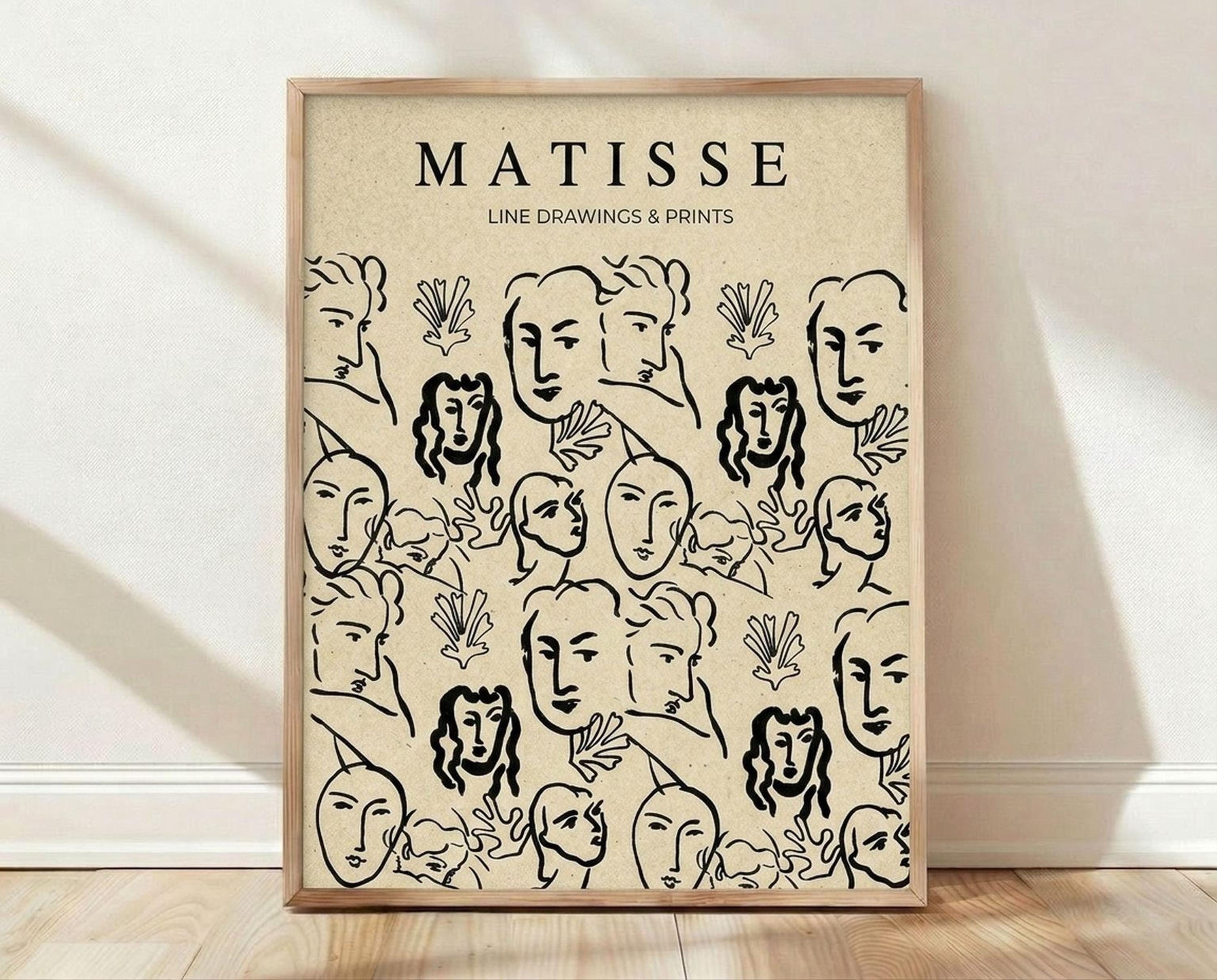 アート・デザイン・音楽 Matisse Line Drawings and Prints Henri Matisse the Music Poster, Henri Matisse Wall Art, Henri