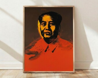 Andy Warhol Mao Poster, Pop Art Print, Faceless Portrait Wall Art, Man Cave Decor, Modern Wall Art Gift