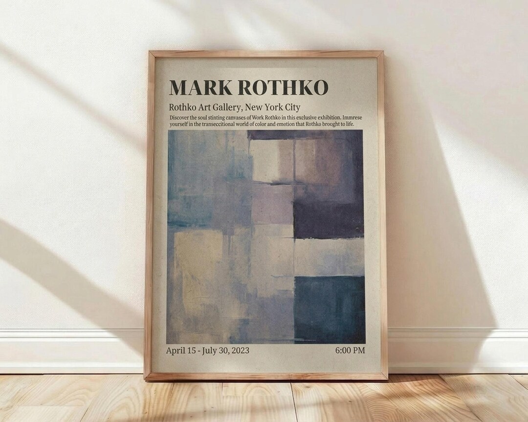 Mark Rothko New York Exhibition Gallery, Abstract Modern Deco, Wall Art ...