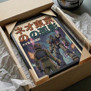 Gundam Anime Poster, Neo Tokyo Lone Shadow Wall Art, Mecha Sci-Fi Print, Home Decor image 8