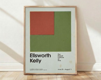 Ellsworth Kelly, 1987 Detroit Institute, Exhibition Poster, Wall Art, Print, Decor, Minimalist, Abstract, Geometric