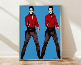 Andy Warhol Double Elvis Poster, Pop Art Print, Faceless Portrait Wall Art, Man Cave Decor, Modern Wall Art