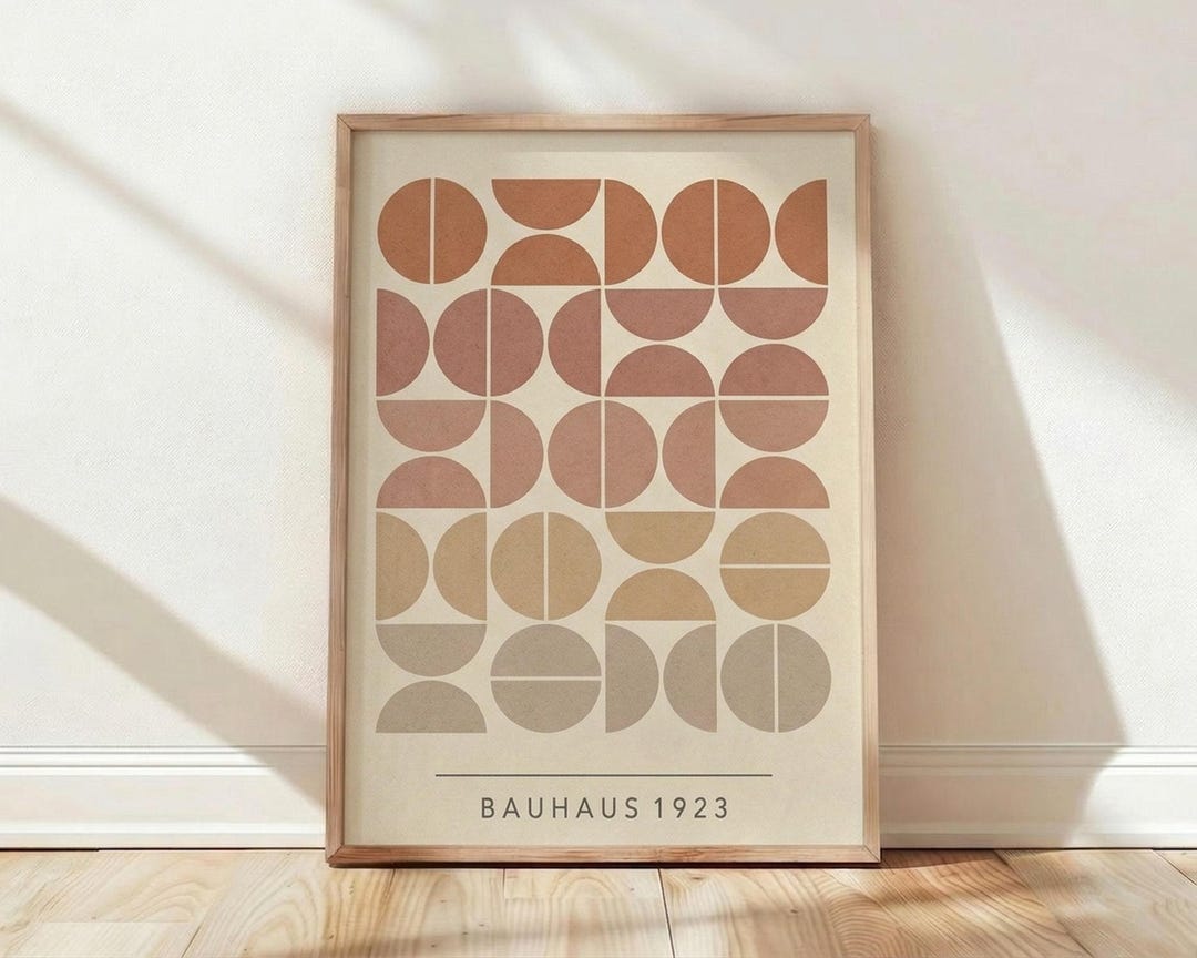 Bauhaus 1923 Geometric Exhibition Poster, Modern Abstract Wall Art ...