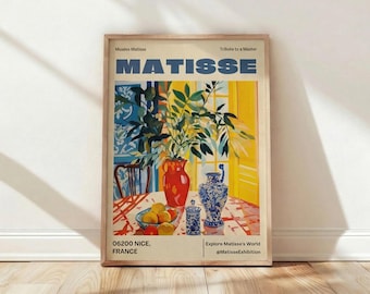 Lámina de Henri Matisse, Arte mural de Matisse, Lámina de arte moderno, Póster de arte francés, Arte mural colorido, Regalo para ella, Arte mural de gran formato, Decoración botánica