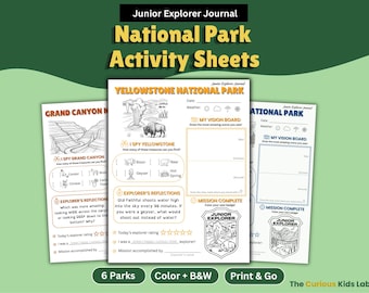 Fichas de actividades sobre parques nacionales para niños / Diarios y mapas / Imprimibles