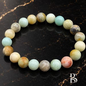 Natural Amazonite Bracelet 10mm | Beaded Gemstone Bracelet | Adjustable Unisex Gift for Women Men
