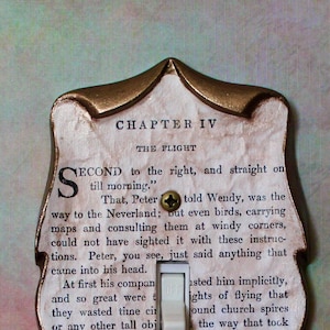 Peter Pan Neverland Decoupage Book Page Light Switch Cover