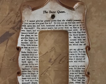 Snow Queen Decoupage Library Book Light Switch Plate Cover