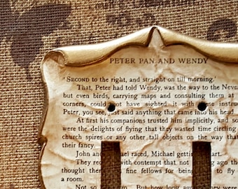 Peter Pan and Wendy Decoupage Library Book Switch Plate Outlet Cover