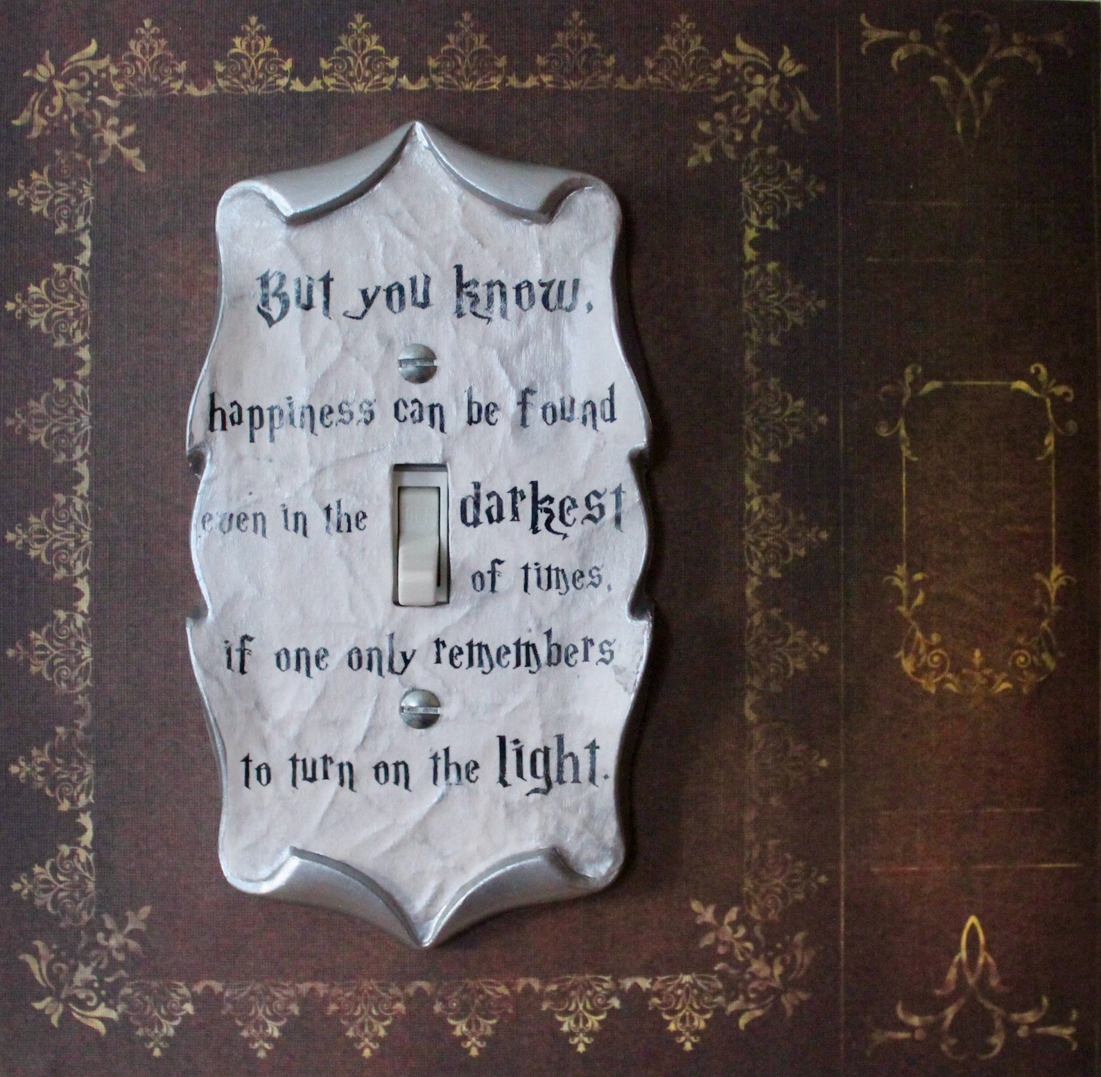 Turn on the Light Magic Decoupage Book Page Light Switch Cover Etsy