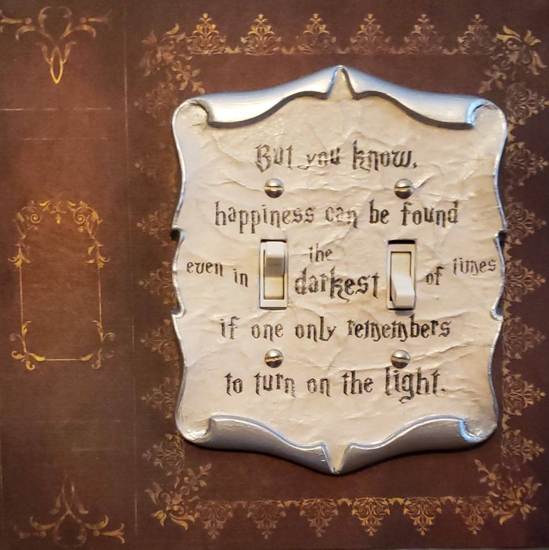 Turn on the Light Magic Decoupage Book Page Light Switch Cover Etsy