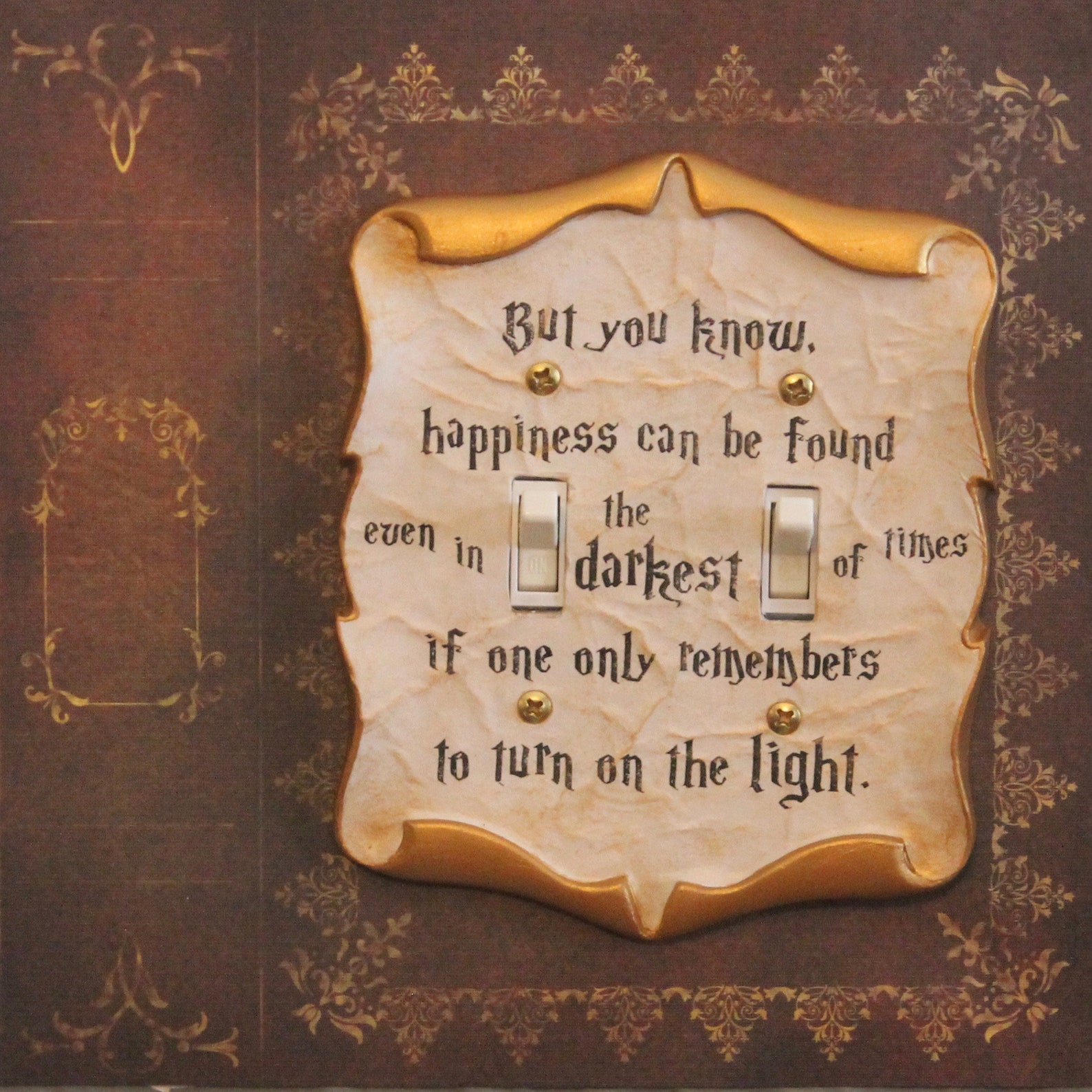 Turn on the Light Magic Decoupage Book Page Light Switch Cover Etsy