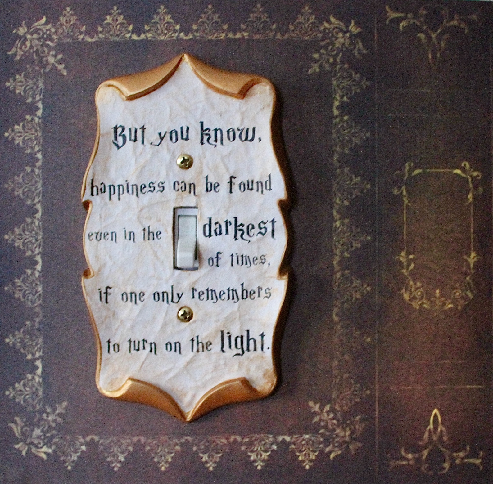 Turn on the Light Magic Decoupage Book Page Light Switch Cover Etsy