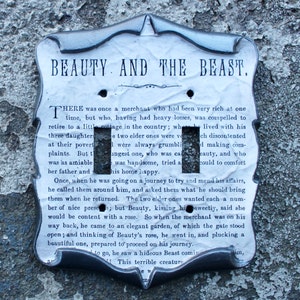 Beauty and the Beast Decoupage Library Book Light Switch Plate Cover