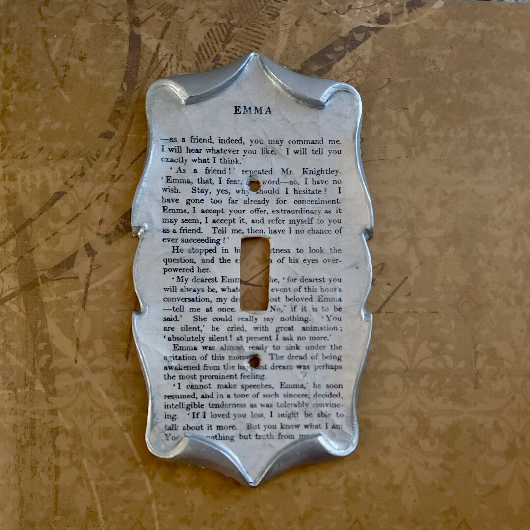 Emma Decoupage Library Book Light Switch Plate Cover - Etsy