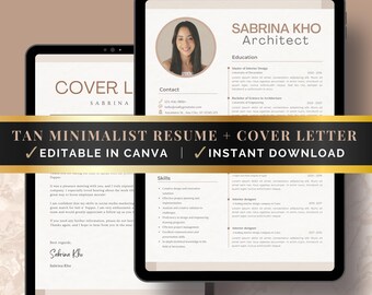 ATS Friendly Resume Template | Simple CV + Cover Letter | Modern ...