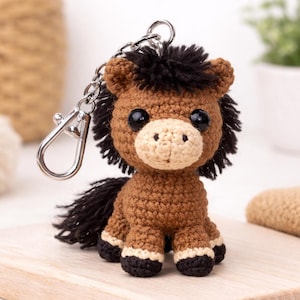 Crochet Horse Pattern PDF | Amigurumi Mini Horse Keychain | 3 Sizes | Beginner Friendly | Instant Download