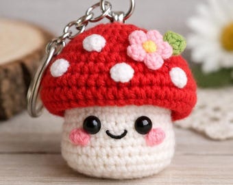 Crochet Toadstool Pattern PDF | Amigurumi Mini Mushroom Keychain | Beginner Friendly | Instant Download