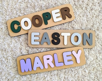 Personalized Name Puzzle, Baby Gift, Baby Shower Gift, Nursery Decor, Wooden Toys, Toddler Gift, First Birthday Gift, Custom Wood Name Sign