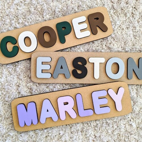 Coral and Mint Gift For Girl Toddler Name Puzzle Nursery Decoration Coral and Mint Gift For Girl Toddler Name Puzzle Nursery Decoration