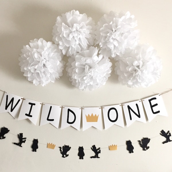 Where the Wild Things are Wild One Character Banner, Baby 1st Birthday, Wild One First Birthday, Backdrop, Wall Decor, Party Decoration