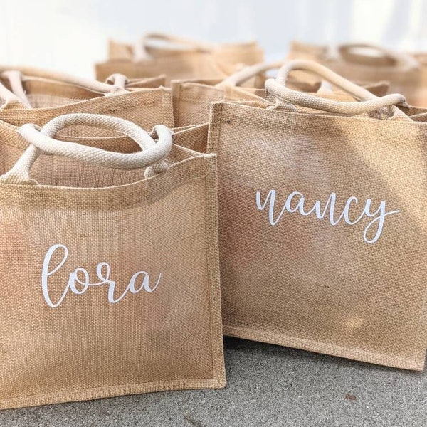 Burlap Jute Bag, Wedding Gift Bags, Favor Bags, Guest Welcome Bags, Thank You Bags, Hotel Guest Bags, Bachlorette Gift Bags, Bridesmaid Bags