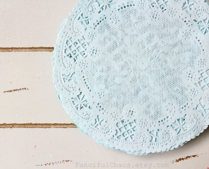 25 Light Blue Paper Doily Doilies 5 inch Etsy