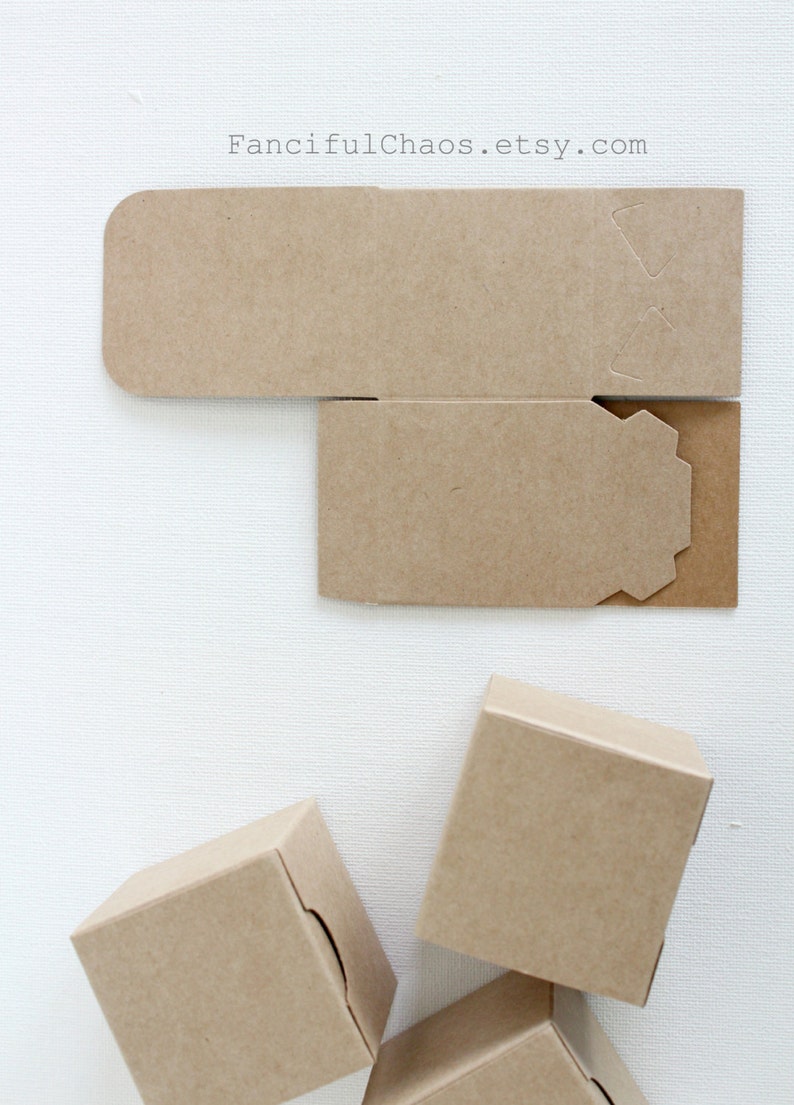 50 Brown Kraft Favor Boxes 2X2X2 Inch Wedding Bridal Etsy
