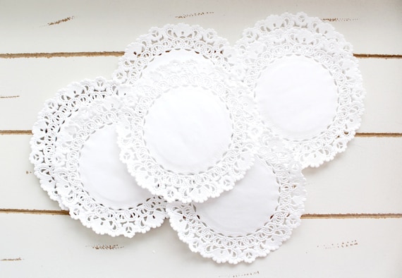 50 White Paper Doily Doilies 4 Inch 