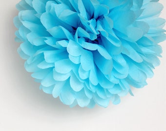 Light Blue Tissue Paper Pom Poms- Wedding, Birthday, Bridal Shower, Baby Shower, Party Decorations, Garden Party