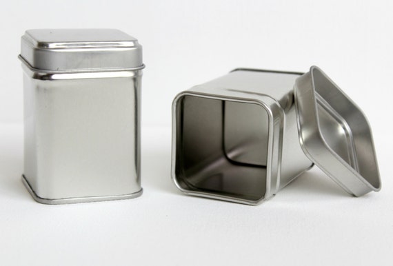 square silver tins