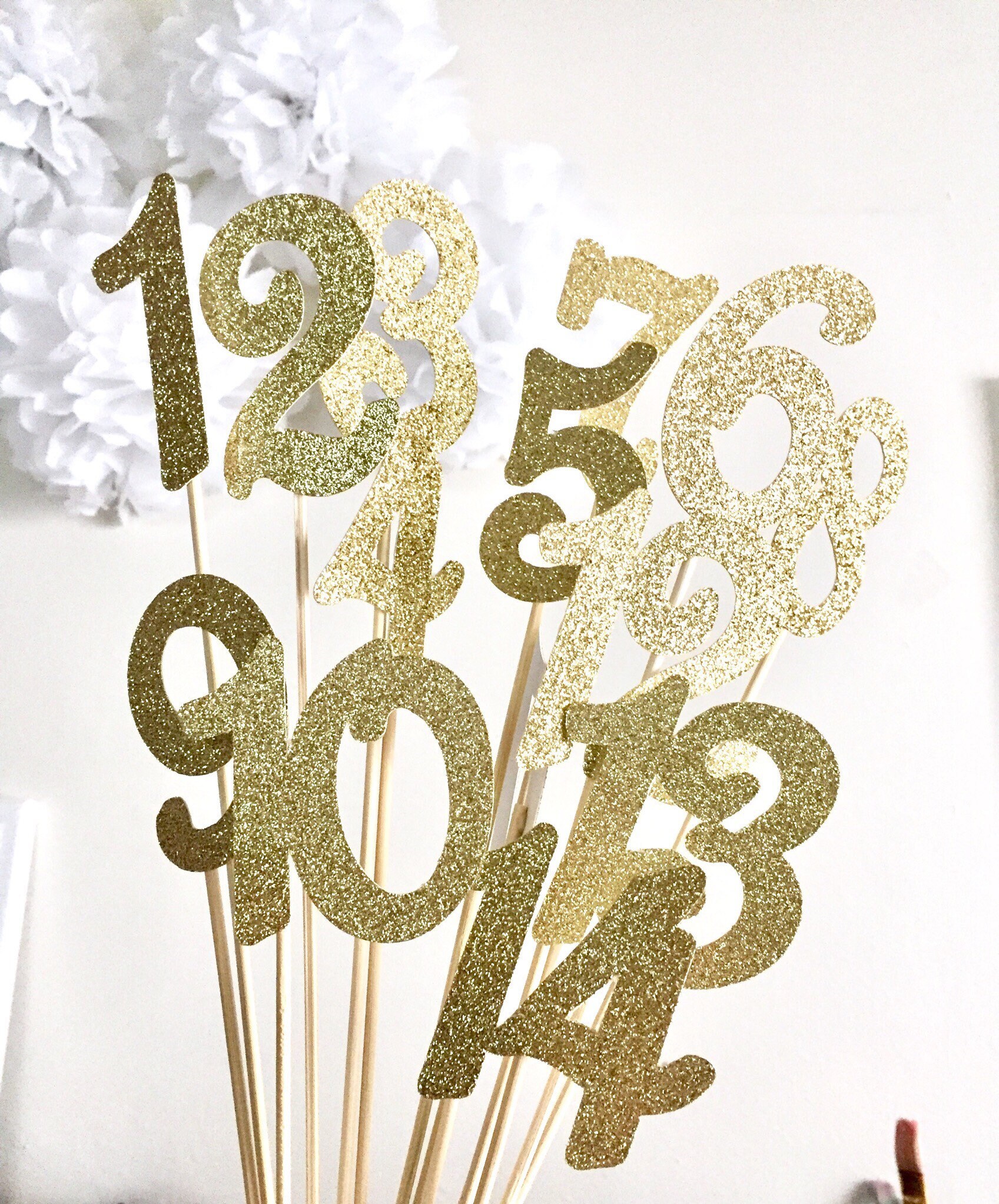 Table Numbers Centerpiece on Sticks Wedding Baby Shower | Etsy