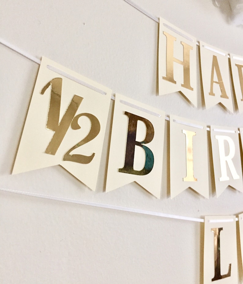 Happy 1/2 Birthday Paper Banner Bunting Garland Happy - Etsy