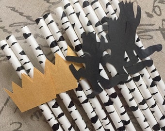 12 Where the Wild Things Are Paper Straws, First Birthday, Baby Shower, Wild One Celebrations, Wild Things Character Straws, Party Decor