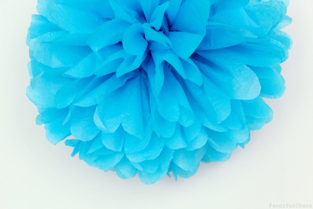 Turquoise Blue Tissue Paper Pom Poms Wedding Birthday Etsy