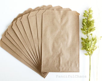 50 sacs en papier kraft plats bruns 7,5 x 10,5 pouces