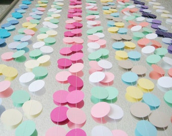 CUSTOM (Pick your  Colors) 12 ft Circle Paper Garland- Wedding, Birthday, Bridal Shower, Baby Shower, Party Decorations