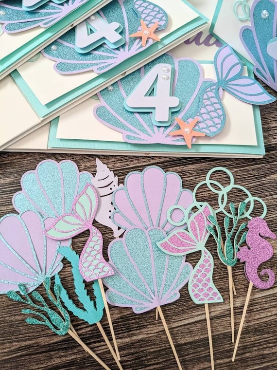 Mermaid Cupcake Topper Party Decorations Party Decor Etsy